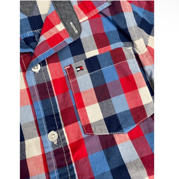 Like New-Tommy Hilfiger Button Down Shirt, Cat and Jack Pants size 6T - Picture 3 of 7